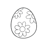 דף צביעה של ביצה פרחונית